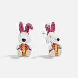 Peanuts Snoopy Easter Earrings - White/Black