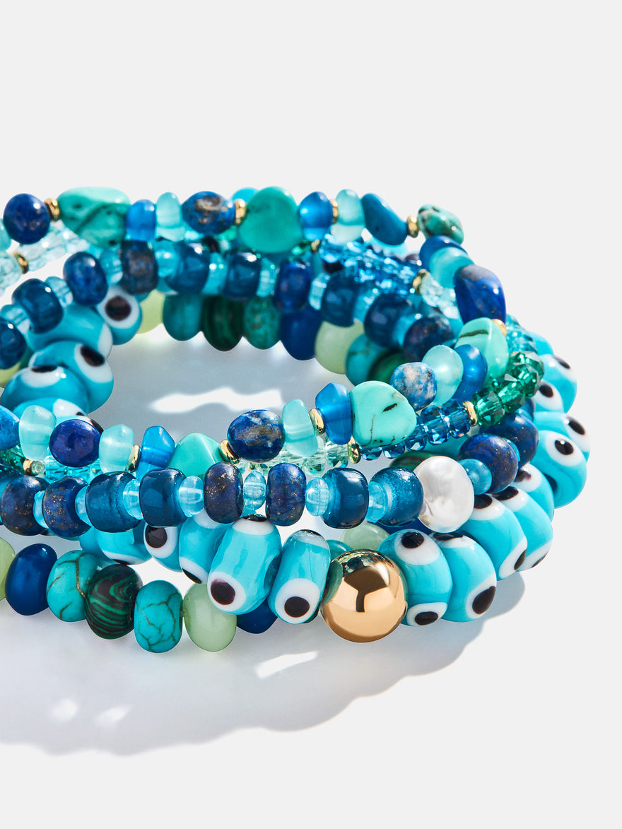 Darcy Beaded Bracelet Set - Blue
