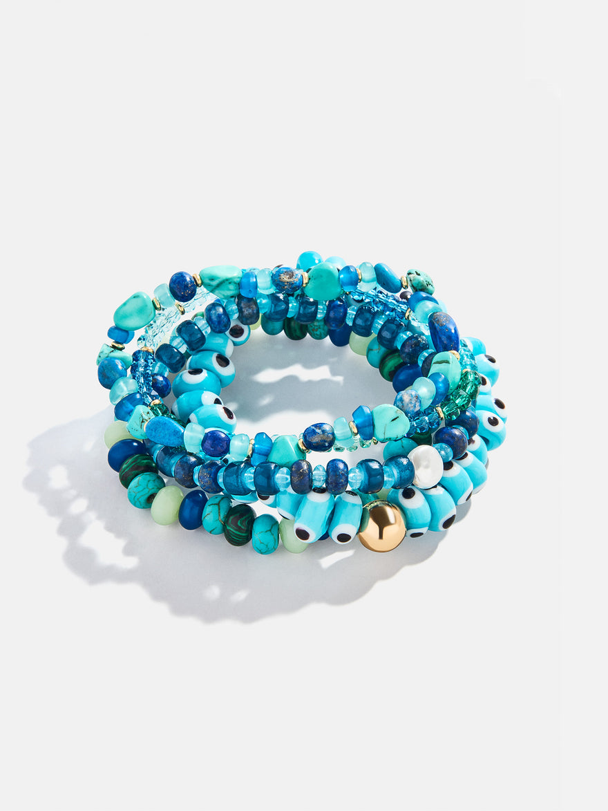 Darcy Beaded Bracelet Set - Blue