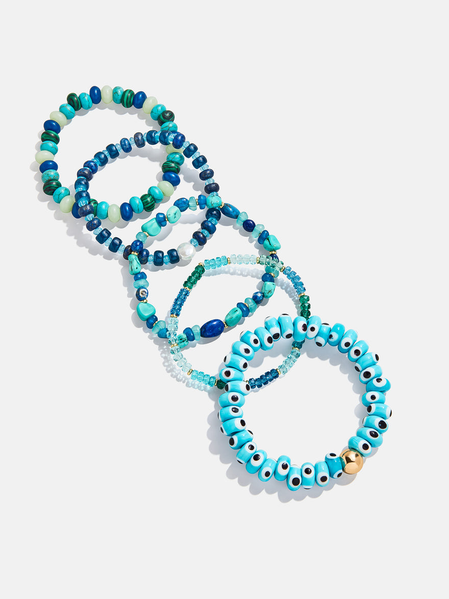 Darcy Beaded Bracelet Set - Blue