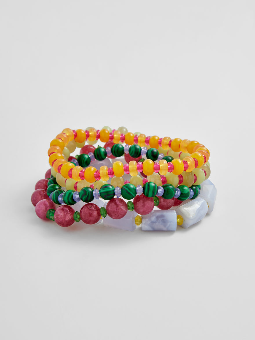 Darcy Beaded Bracelet Set - Vibrant Multi