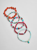 BaubleBar Darcy Semi-Precious Beaded Bracelet Set - Red - 
    Set of five stacking bracelets 
  
