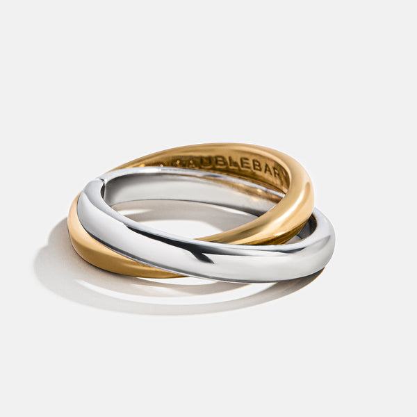 Melanie Waterproof Criss-Cross Ring - Gold/Silver – Gold and