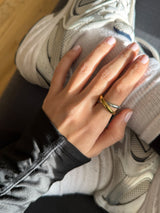 BaubleBar Melanie Waterproof Criss-Cross Ring - Gold/Silver - 
    Gold and silver ring 
  
