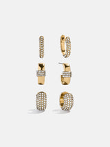 BaubleBar Sia Waterproof Earring Set - Sia Waterproof Earring Set - 
    Set of three gold earrings 
  
