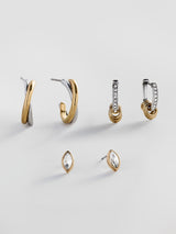 BaubleBar Sylvie Waterproof Earring Set - Sylvie Waterproof Earring Set - 
    Set of three gold earrings 
  
