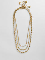 BaubleBar Taylor Waterproof Necklace Set - Gold - 
    Gold chain necklace layers 
  
