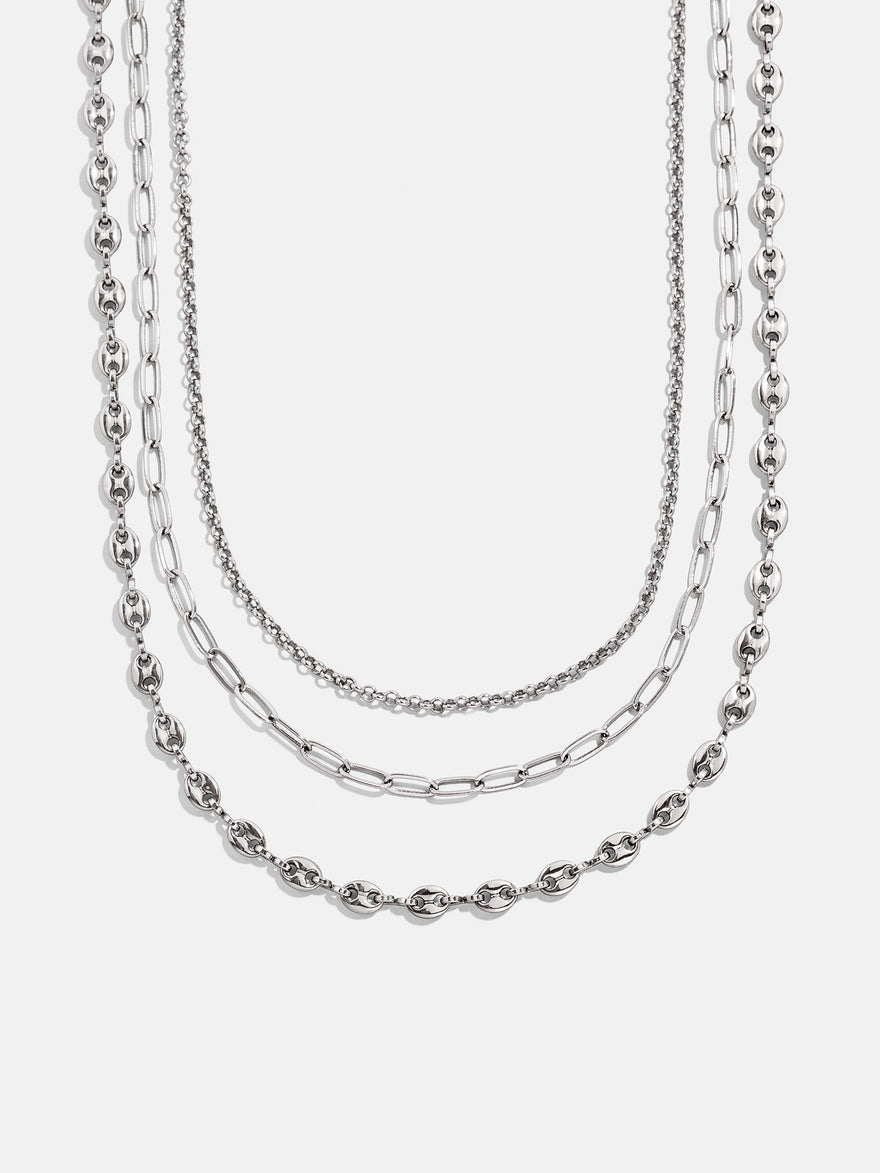 Taylor Waterproof Necklace Set - Silver