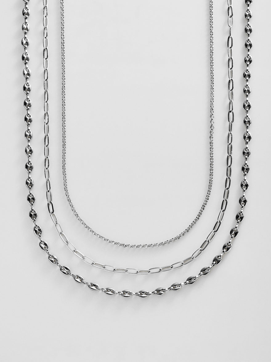 Taylor Waterproof Necklace Set - Silver