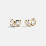Toi Et Moi 14K Gold Stud Earrings - Gold/Pavé