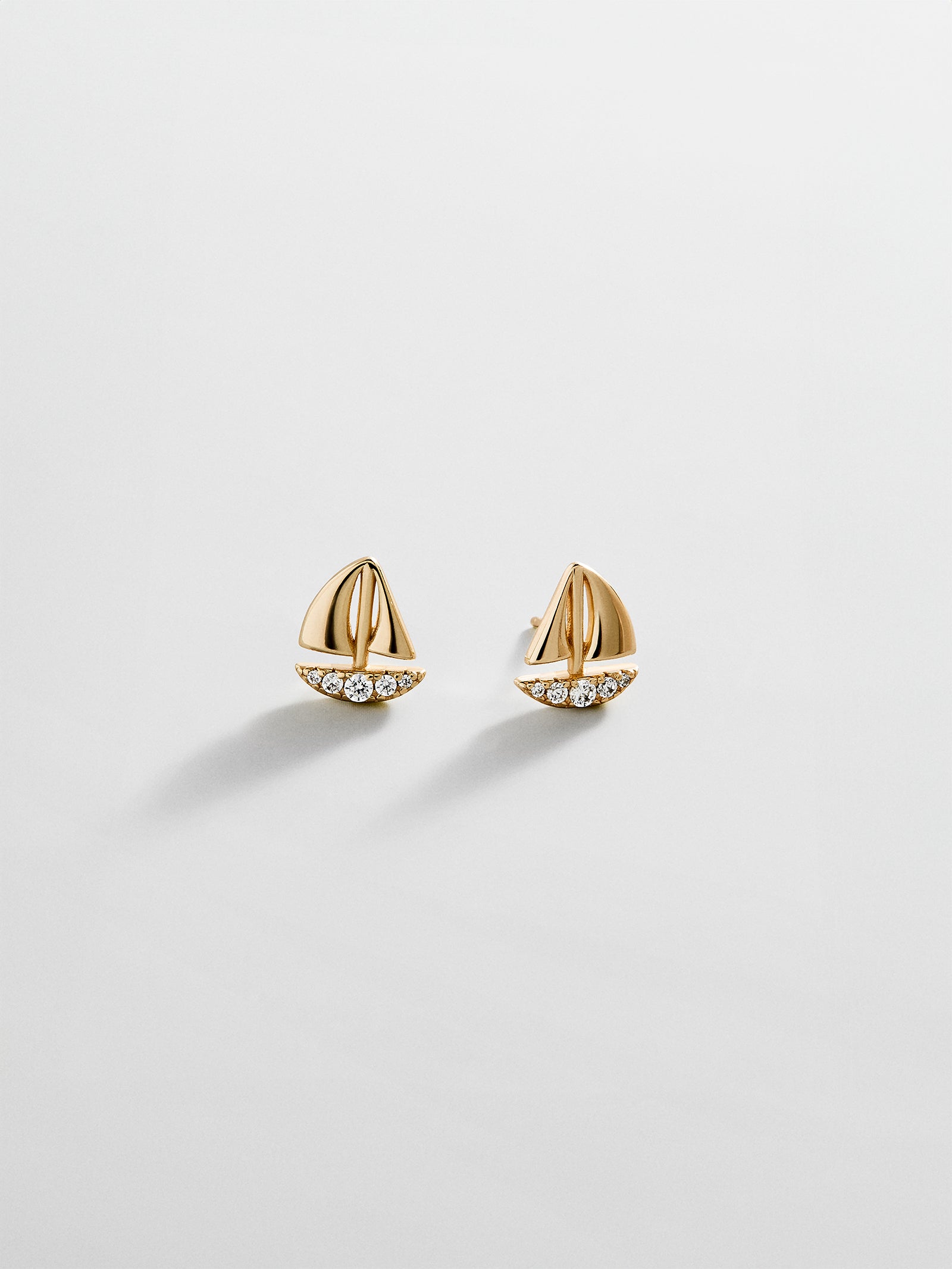 14K Gold Just For Fun Earrings - Sailboat