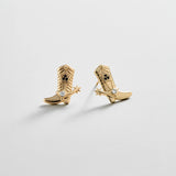 14K Gold Just For Fun Earrings - Cowboy Boot