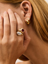 BaubleBar Greer 14K Gold Huggie Earrings - Gold - 
    Stacking earrings
  
