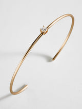 BaubleBar Valentina 14K Gold Cuff Bracelet - Gold Cuff, Round Stone - 
    Crystal stacking bracelet
  
