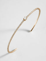 BaubleBar Eliza 14K Gold Cuff Bracelet - Gold/Pavé Cuff, Round Stone - 
    Crystal stacking bracelet
  
