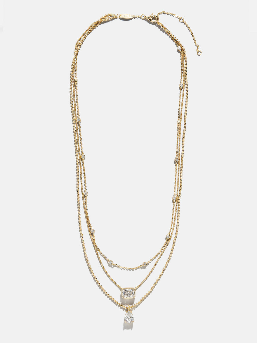 Jenna 14K Gold Layered Necklace - Jenna 14K Gold Layered Necklace