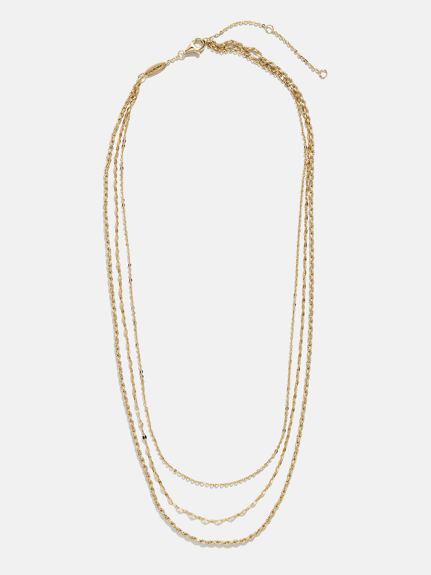 Emma 14K Gold Layered Necklace - Emma 14K Gold Layered Necklace