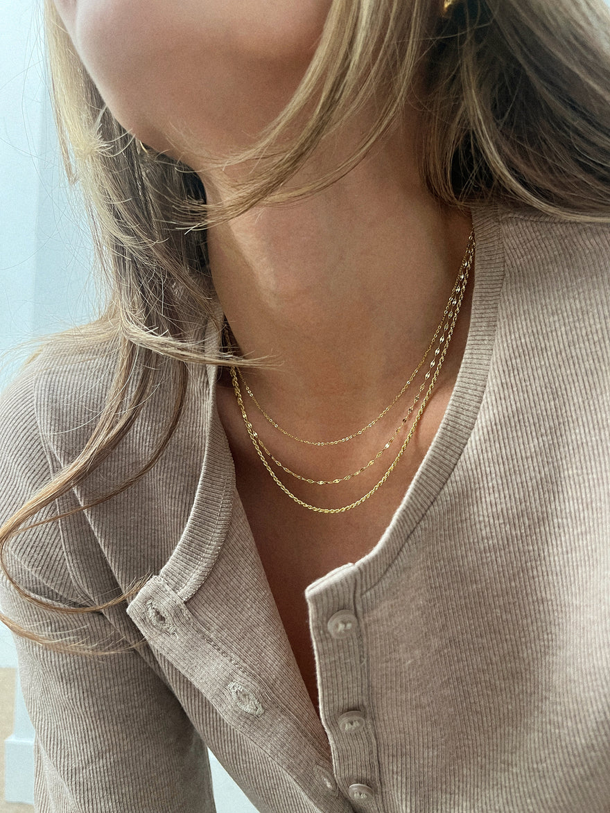 Emma 14K Gold Layered Necklace - Emma 14K Gold Layered Necklace