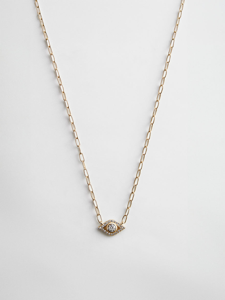 Evil Eye 14K Gold Hera Necklace - Gold/Pavé