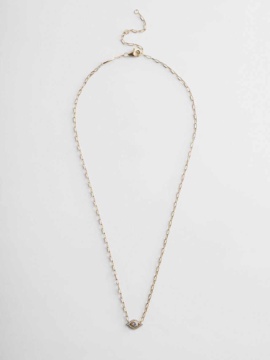 Evil Eye 14K Gold Hera Necklace - Gold/Pavé
