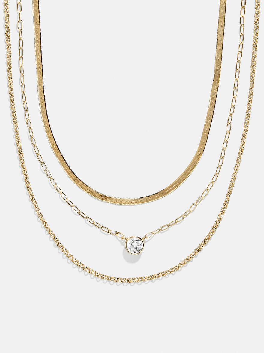 Kendall 14K Gold Layered Necklace - Kendall 14K Gold Layered Necklace