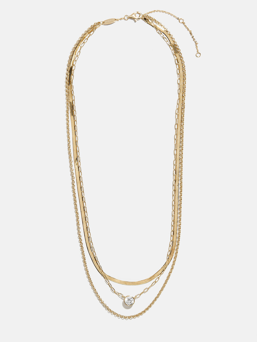 Kendall 14K Gold Layered Necklace - Kendall 14K Gold Layered Necklace