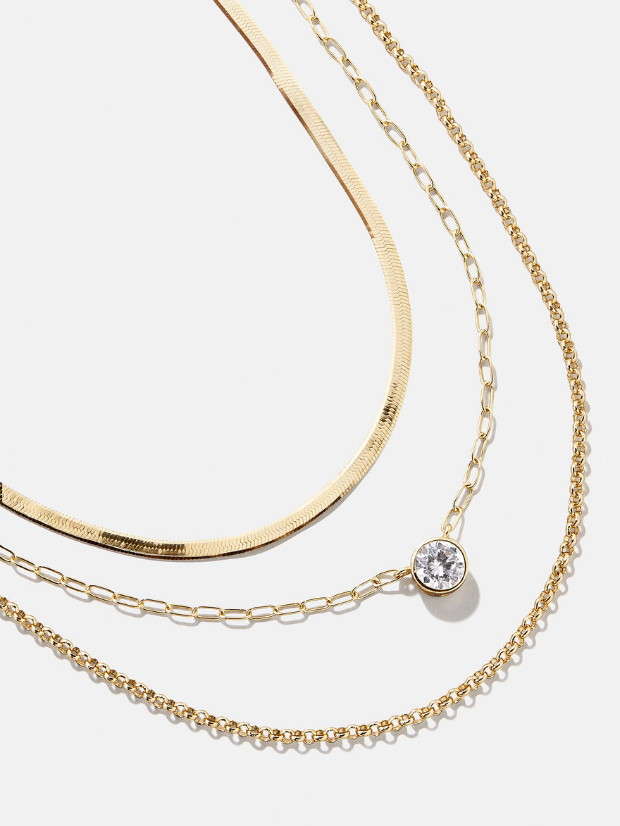 Kendall 14K Gold Layered Necklace - Kendall 14K Gold Layered Necklace