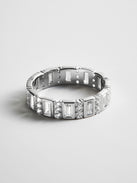 Isabella Sterling Silver Cigar Band - Silver/Pavé