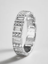 BaubleBar Isabella Sterling Silver Cigar Band - Silver/Pavé - 
    Crystal statement ring 


  
