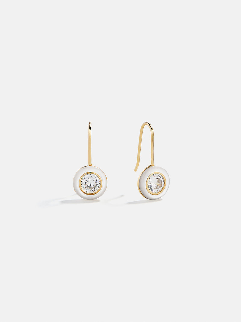 Fallon 14K Gold Semi-Precious Earrings - White Quartz