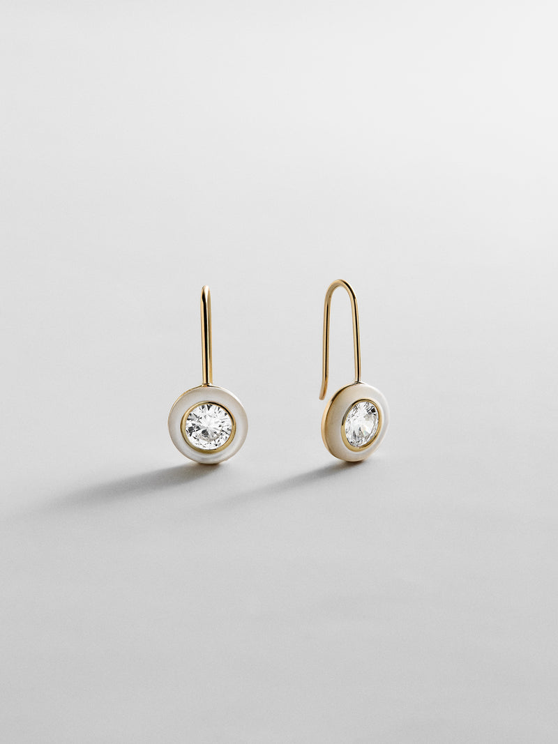 Fallon 14K Gold Semi-Precious Earrings - White Quartz