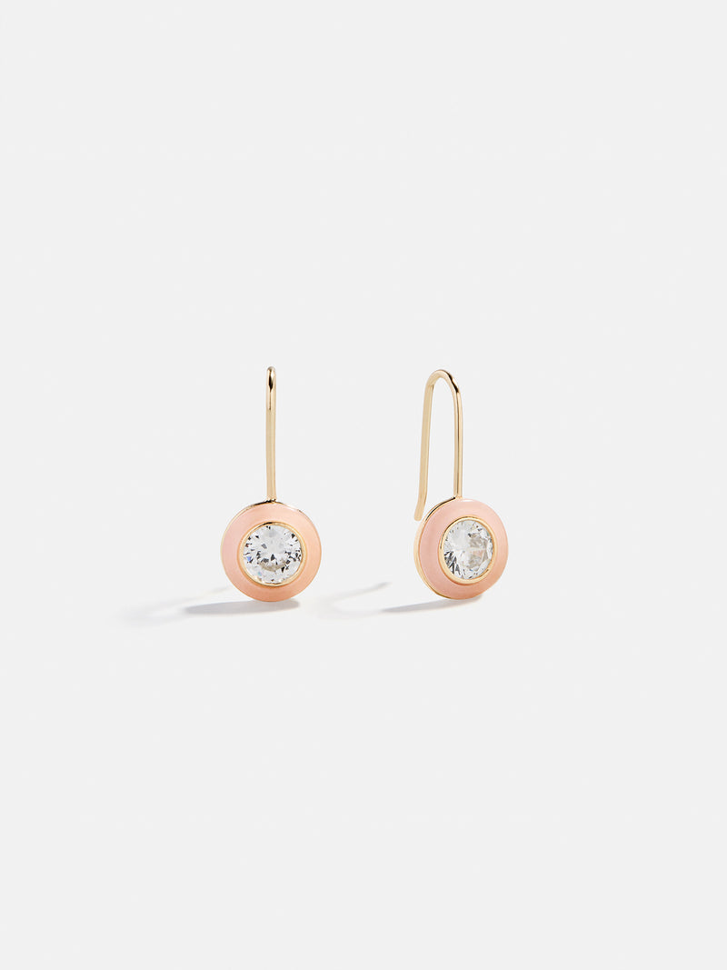 Fallon 14K Gold Semi-Precious Earrings - Rose Quartz