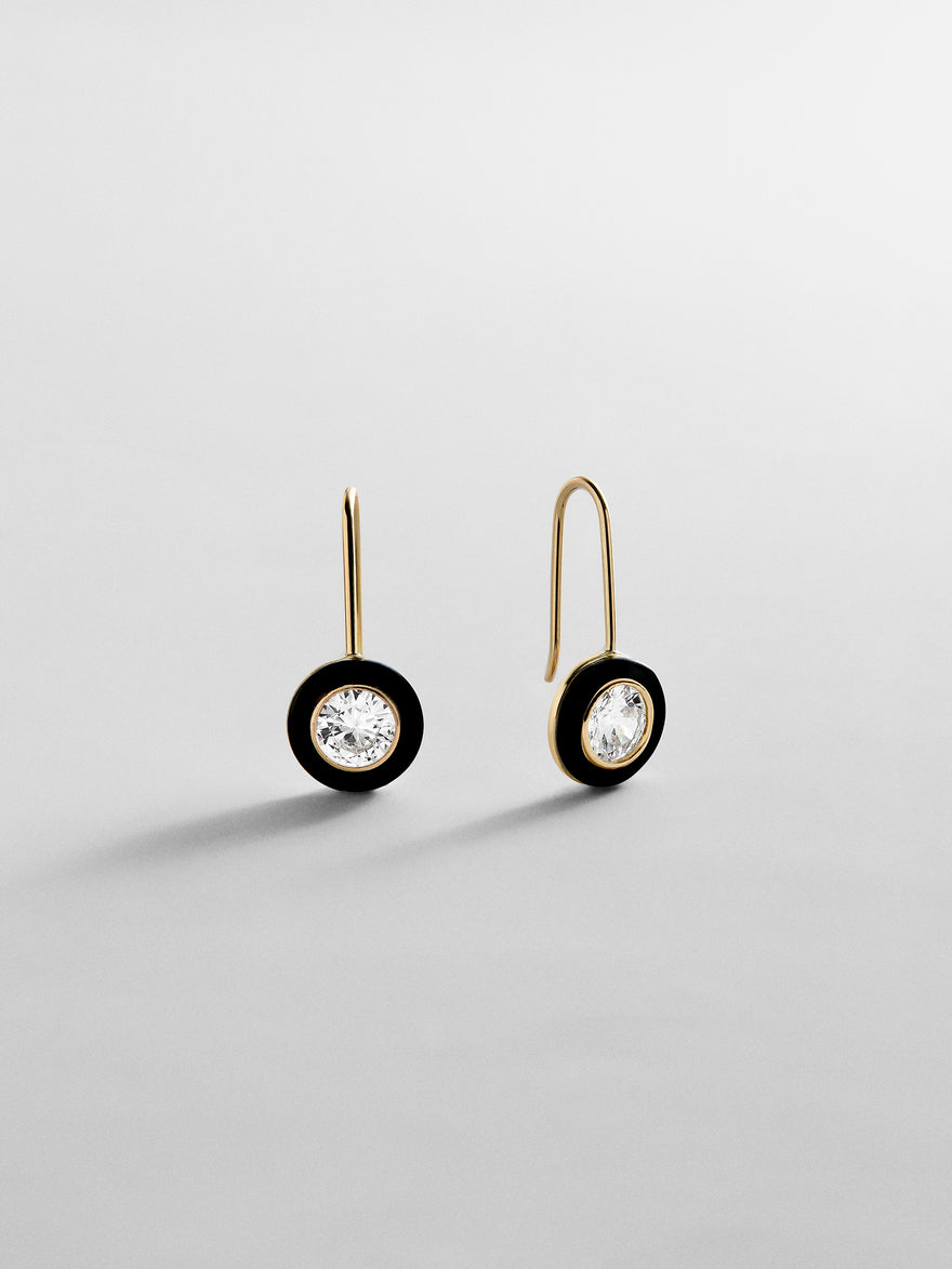 Fallon 14K Gold Semi-Precious Earrings - Onyx
