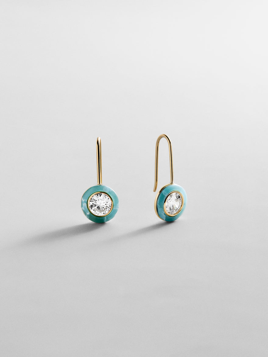 Fallon 14K Gold Semi-Precious Earrings - Turquoise