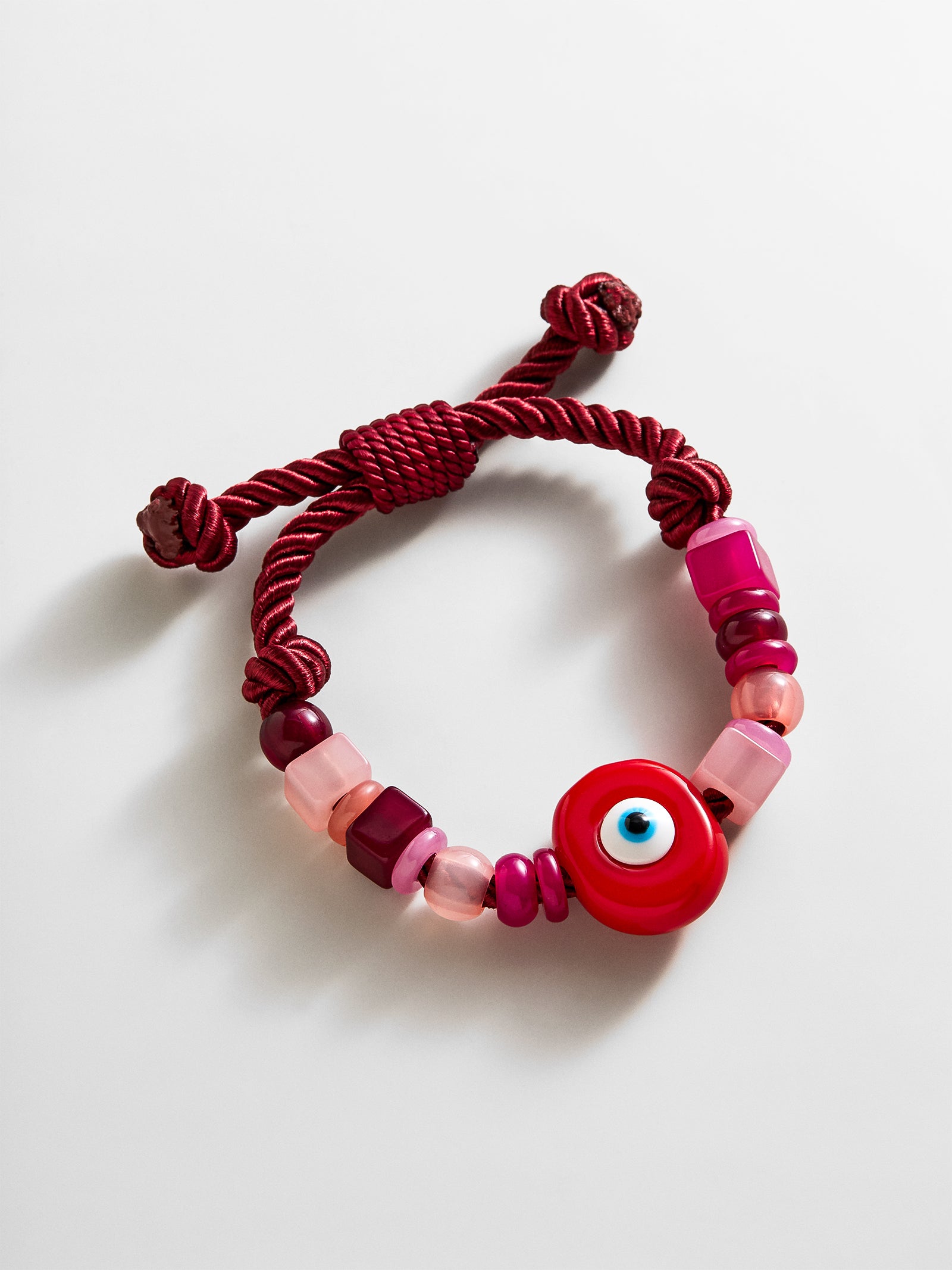 Bright Eyed Beaded Bracelet - Red