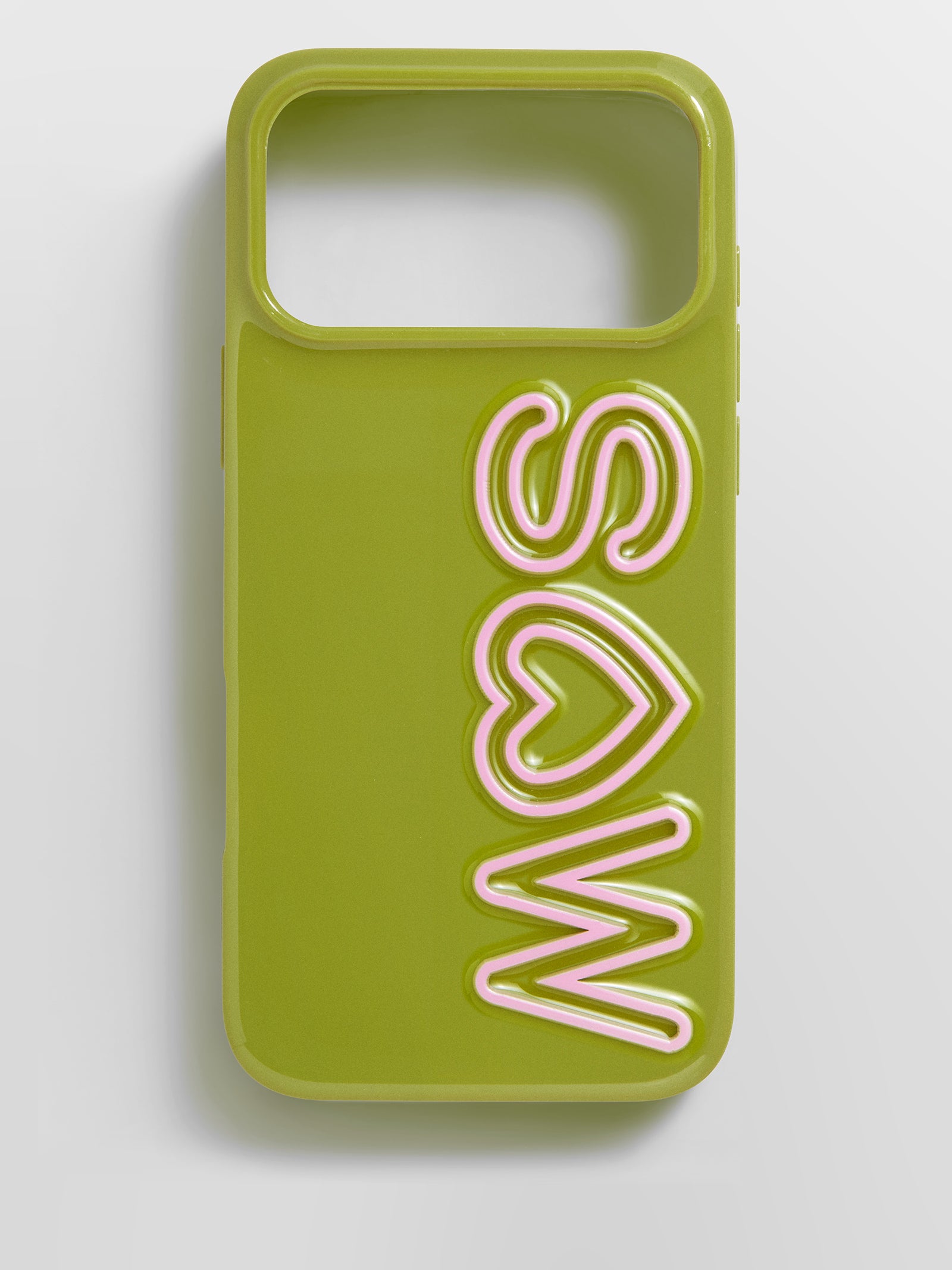 Fine Line Custom iPhone Case - Olive Green/Light Pink