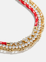BaubleBar Disney Mickey Mouse Layered Bracelet - Gold/Red - 
    3-in-1 bracelet for easy stacking 
  
