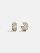 BaubleBar Claire 14K Pavé Huggie Earrings - Gold/Pavé - 
    Pavé stacking earrings 
  
