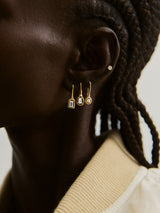 BaubleBar Valeria 14K Gold Earring Set - Gold/Pavé - 
    Set of three crystal earrings 
  
