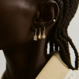Valeria 14K Gold Earring Set - Gold/Pavé