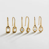 Valeria 14K Gold Earring Set - Gold/Pavé