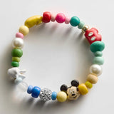 Disney Mickey Mouse Beaded Multicolored Charm Bracelet - Mickey Mouse