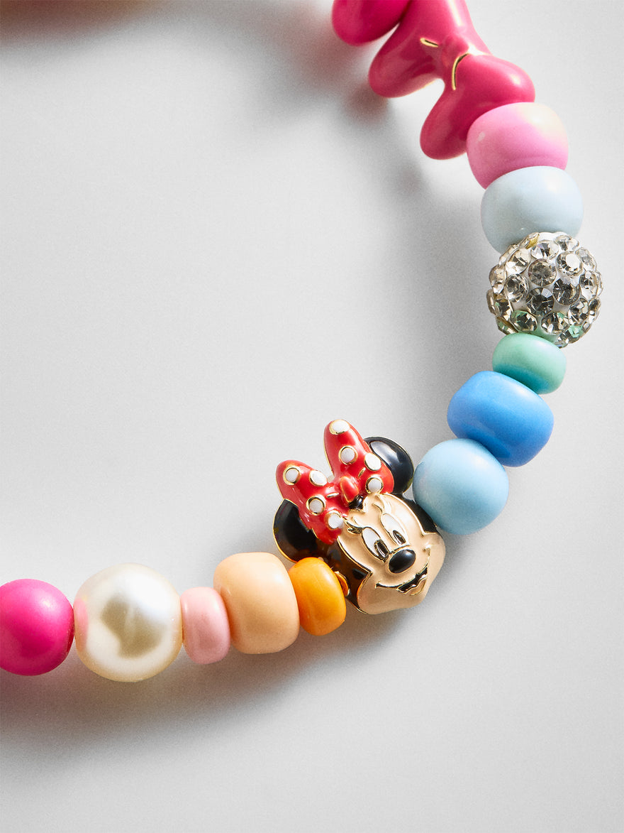 Disney Minnie Mouse Beaded Multicolored Charm Bracelet - Minnie Mouse