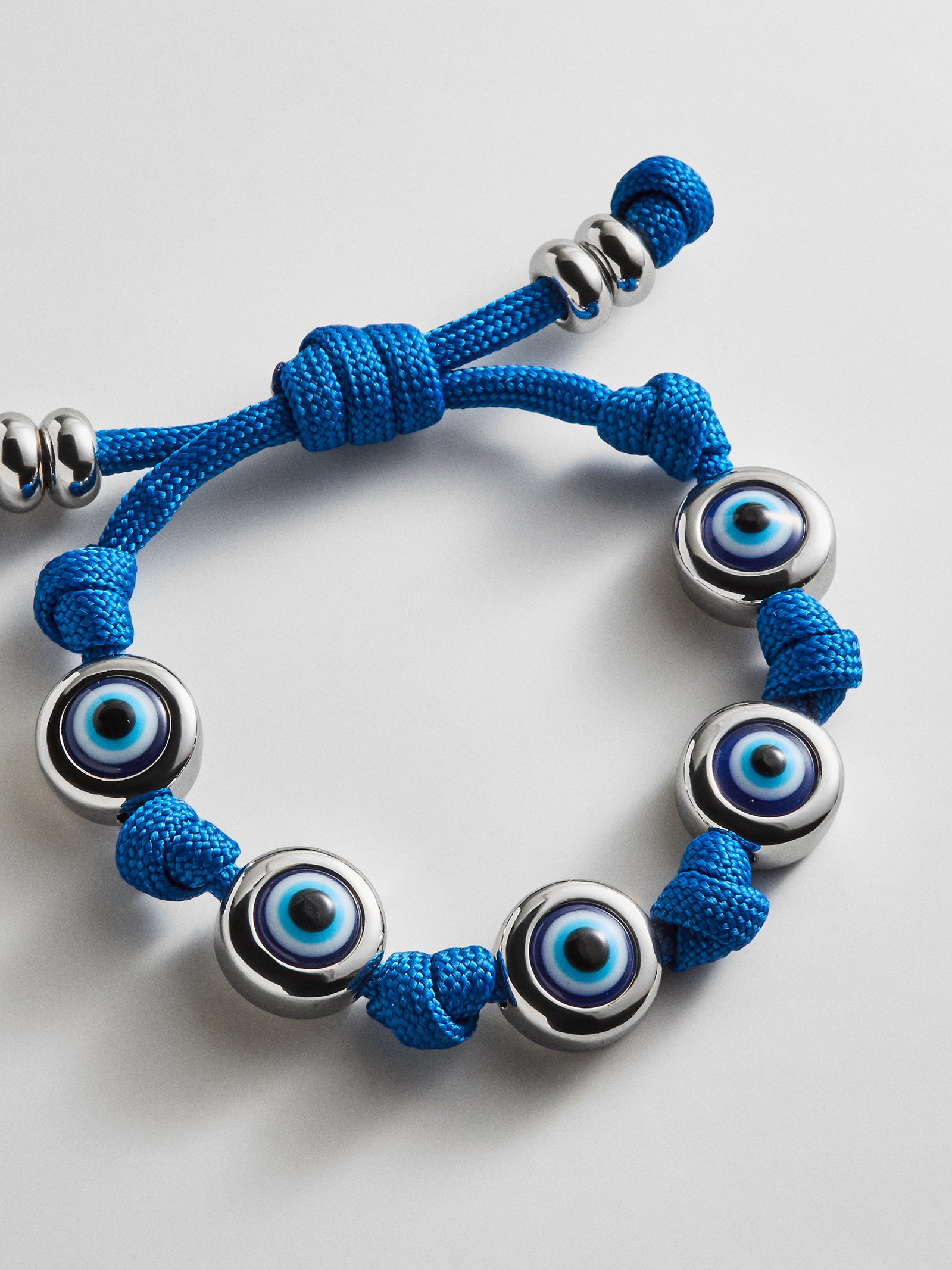 Eyes Open Evil Eye Paracord Bracelet - Blue