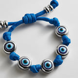 Eyes Open Evil Eye Paracord Bracelet - Blue