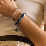 Eyes Open Evil Eye Paracord Bracelet - Blue