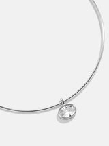 BaubleBar Lexi Crystal Collar Necklace - Silver - 
    Choker necklace with oval crystal
  
