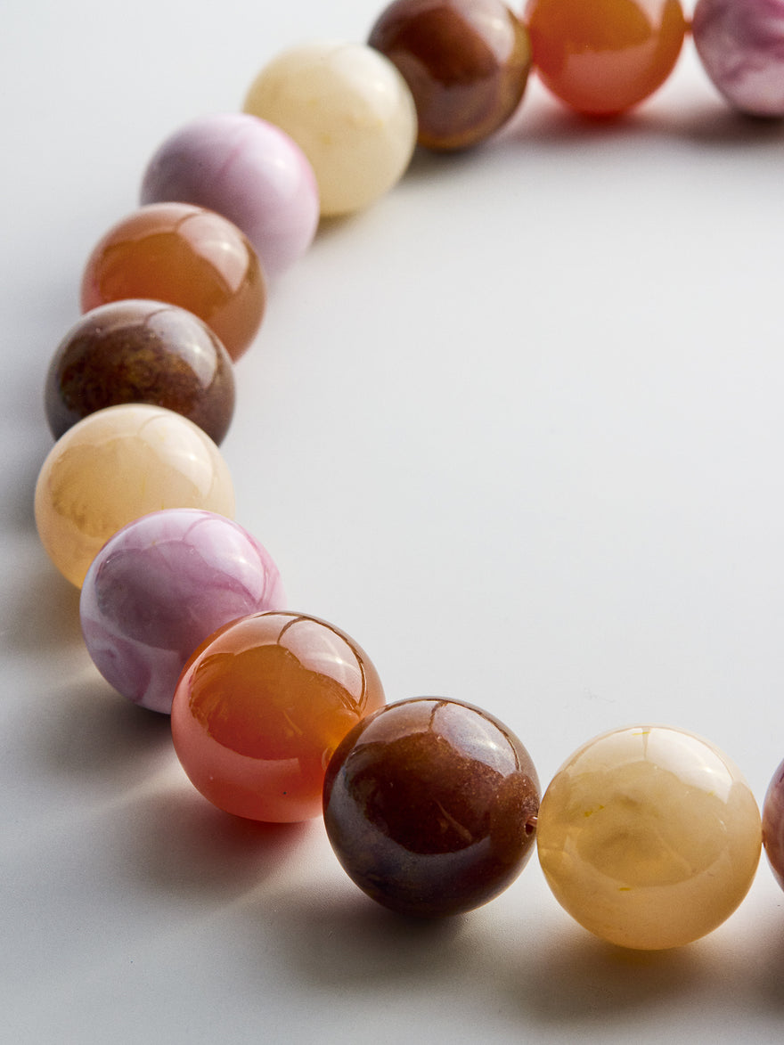Jane Beaded Necklace - Brown Multi
