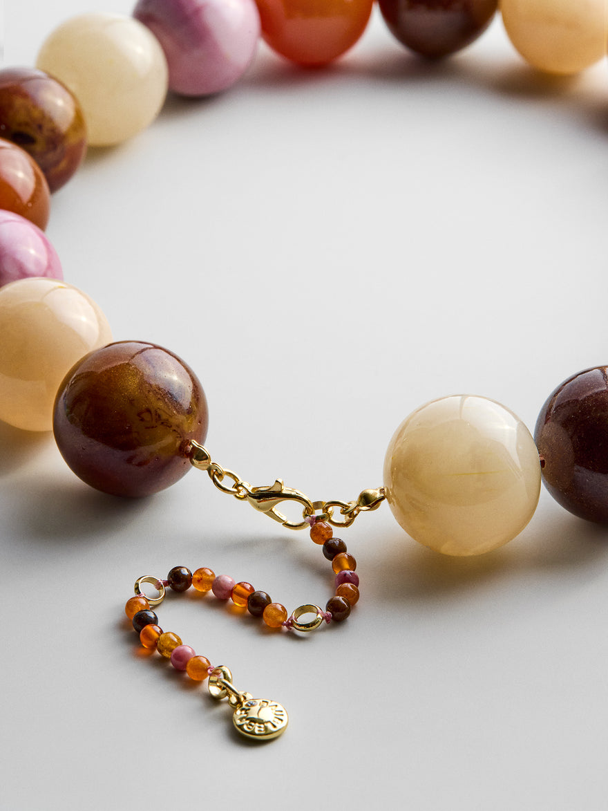 Jane Beaded Necklace - Brown Multi