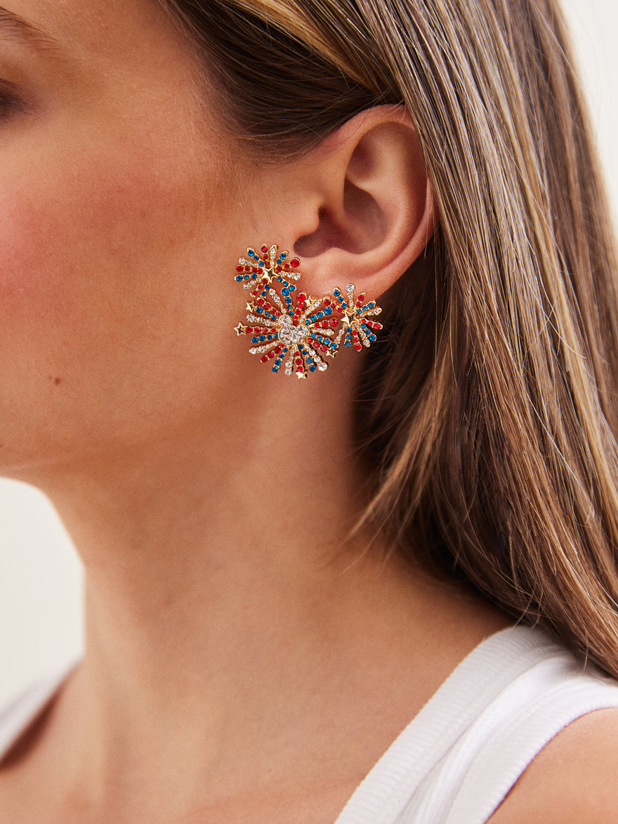 Disney Firework Stud Earrings - Red/White/Blue